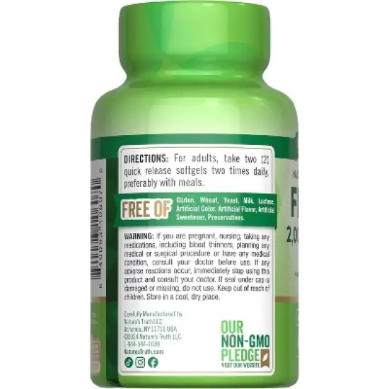 Nature's Truth Fish Oil Omega 3 | 2000 mg | 60 Softgels | Lemon Flavor | EPA & DHA | Non-GMO and Gluten Free Supplement image {6}