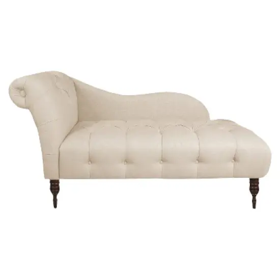Eden Diamond Tufted Chaise in Linen - Skyline Furniture image {3}