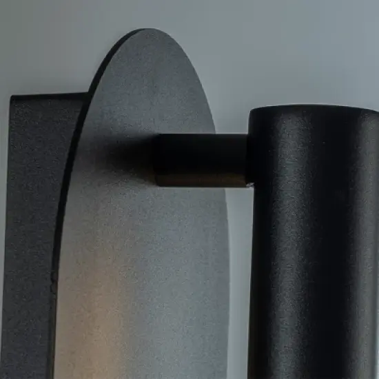 ALOADECOR H19" Oval Matte Black Integrated LED Wall Sconce with Acrylic Shade Dusk to Dawn Waterproof Outdoor Wall Light for Porch Patio (&uml;2 Pack) image {8}