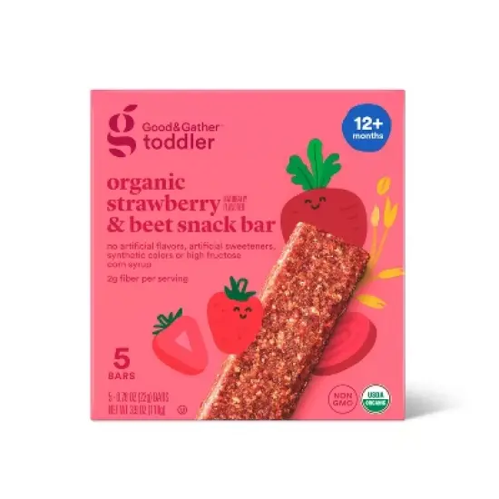 Organic Strawberry And Beet Snack Bars - 3.17oz/5ct - Good & Gather&trade; image {4}