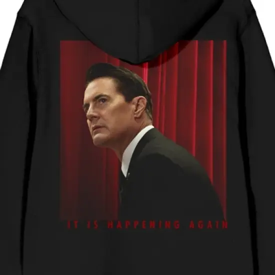 Twin Peaks 1990 Dale Cooper Poster Art Women's Black Long Sleeve Zip-Up Hoodie image {3}