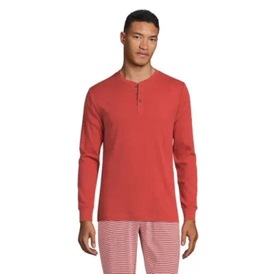 Lands' End Men's Knit Rib Pajama Henley image {7}