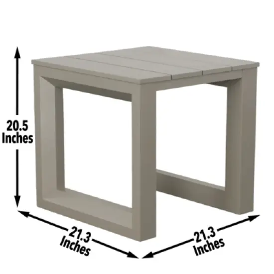 DSVIMOY Patio End Table, Neutral Tones, Modern Geometric Pattern, Tan, 21.3"*21.5"*20.5" image {2}