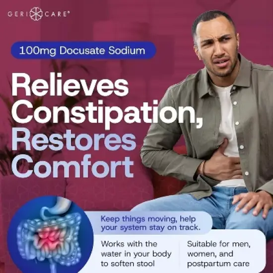 Gericare Docusate Sodium 100mg Tablets, 100 Ct image {3}