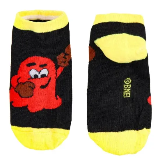 Pac-Man Multi-Character Design Kids Ankle No-Show Socks 4 Pairs Multicoloured image {5}