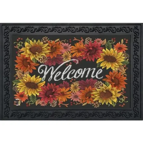 Briarwood Lane Fall Flowers Welcome Doormat Autumn Indoor Outdoor image {1}