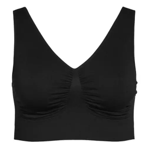 Women's Plus Size Seamless Wire Free Bra - black | AVENUE image {2}