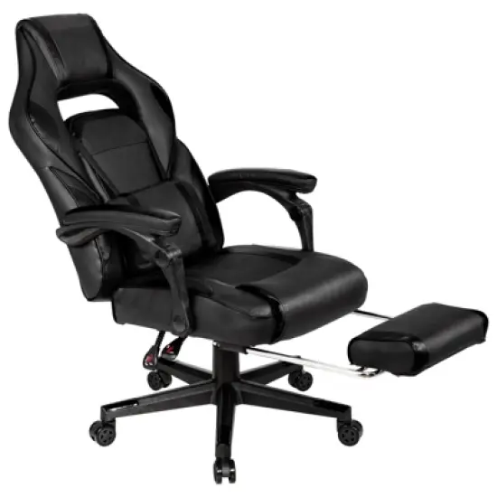 Tangkula Gaming Chair Height Adjustable with Cushion Ergonomic High Back White image {5}