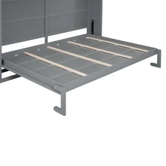 Queen Size Murphy Bed Wall Bed with Cabinets and Shelves-ModernLuxe image {13}