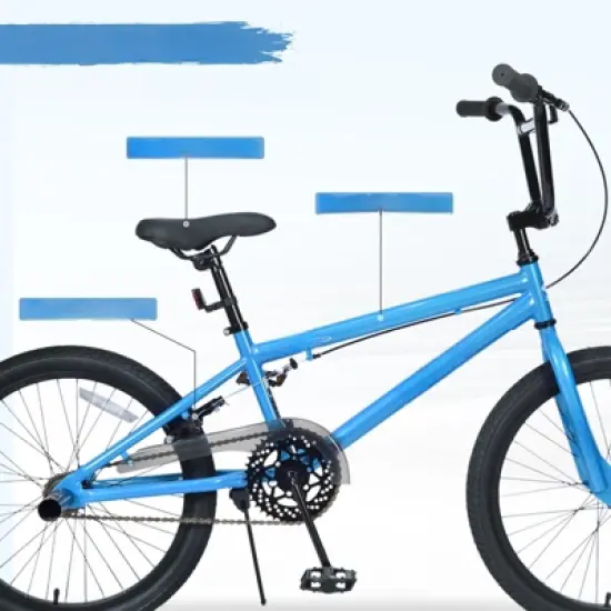 DSVIMOY Freestyle Kids Bike, 20 Inch Single Speed Children's Bicycle for Boys Girls Age 7+ Years, Blue, 55.12"*25.2"*37" image {3}
