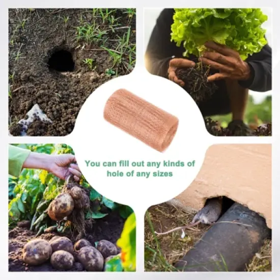 Unique Bargains Copper Mesh Rustproof Flexible Durable Copper Wool W Precision Scissor and Wood Stick 1 Set image {5}