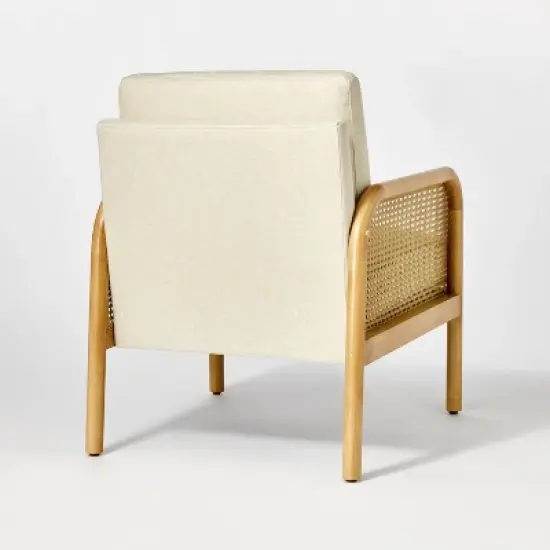 Cane and Upholstered Accent Chair Cream - Threshold&trade; designed with Studio McGee Assembly Required image {3}