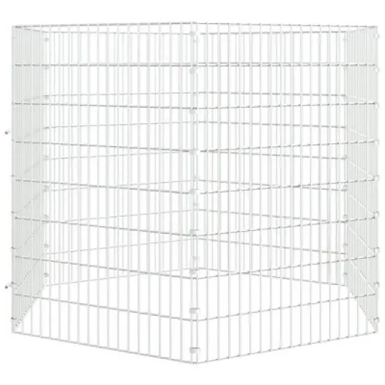 vidaXL Free Range Animal Enclosure - Galvanized Iron 6-Panel Pet Cage 21.3"x31.5" DIY Rabbit Hutch Outdoor Bunny Playpen image {2}