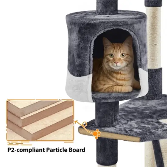 Yaheetech 79"H Large Cat Tower with Condos & Scratching Posts image {7}