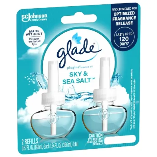 Glade PlugIns Scented Oil Air Freshener Refills - Sky & Sea Salt - 1.34 fl oz/2pk image {15}