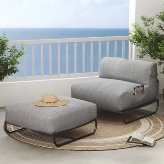 GRANDPATIO Cloud Sponge Beanbag Chair And Ottoman Set image {4}