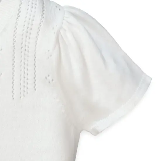 Hope & Henry Girls' Organic Cotton Pointelle Sweater Top, Infant image {2}