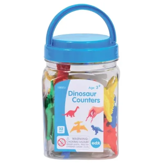 Edx Education Dinosaur Counters, Mini Jar, Set of 32 image {1}