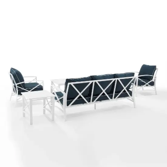 Kaplan 5pc Outdoor Sofa Set with Sofa & 2 Chairs with Coffee Table & Side Table - Crosley
 image {2}