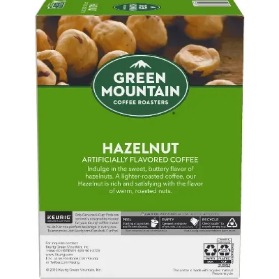 24ct Green Mountain Coffee Hazelnut Keurig K-Cup Coffee Pods Flavored Coffee Light Roast image {4}