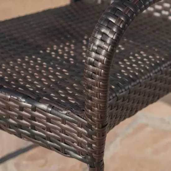 Fiona 9pc Wicker Dining Set - Brown - Christopher Knight Home image {2}