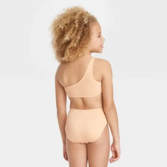 Girls' Solid Vacay Mode Bikini Sets - art class&trade; Peach Orange image {2}
