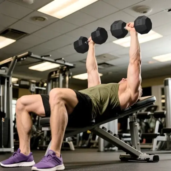 TROPOW Rubber-Coated Hex Dumbbell Set (5-50LB, 200-550LB Options) &uml;C Black Home & Gym Weights for Strength Training & Full-Body Workouts image {3}