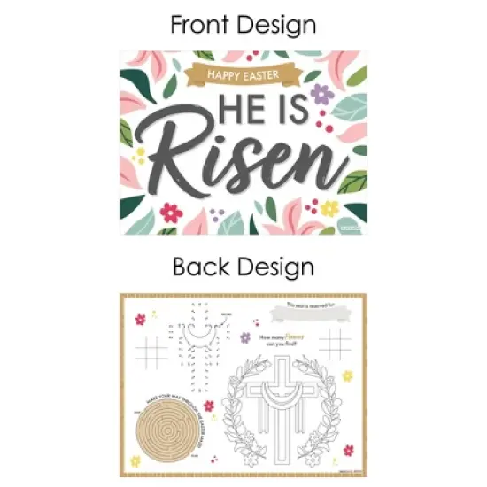 Big Dot of Happiness Religious Easter - Paper Christian Holiday Party Coloring Sheets - Activity Placemats - Set of 16 image {4}
