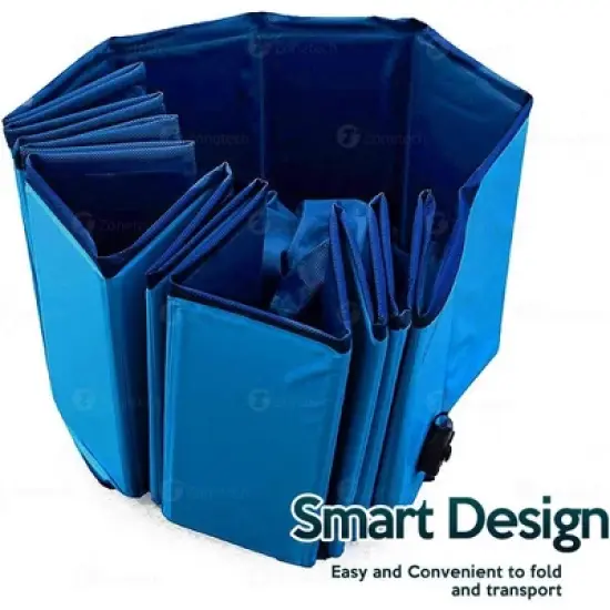 Zone Tech Foldable Pet Swimming Pool - Premium Quality Easy to Store Foldable Playing Bath Pool for Kids and Pets, Leakproof Tub for Indoor & Outdoor image {2}