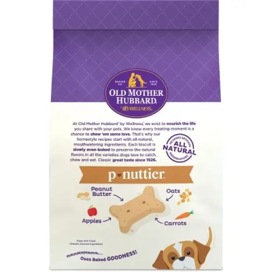 Old Mother Hubbard by Wellness Classic Crunchy  P-Nuttier with Apple, Peanut Butter and Carrot Biscuits Large Oven Baked Dog Treats image {1}
