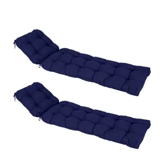 Aoodor 76" x 22" x 5.1" Polyester Tufted Chaise Lounge Cushion, Water-Resistant & Fade-Resistant Cushion for Outdoor Wicker Chaise Lounge Use, 2 Pack image {9}