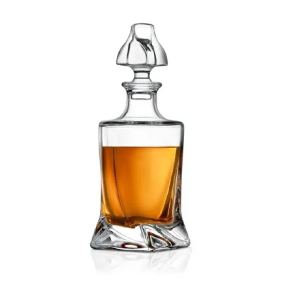 NutriChef Glass Liquor Decanter for Brandy, Wine, Whiskey or Vodka - Food Grade Safe - 750ml/25.36 oz image {1}