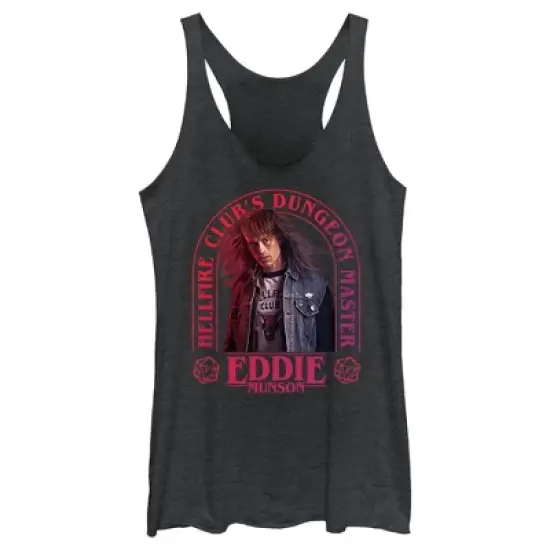 Women's Stranger Things Hellfire Club Dungeon Master Eddie Racerback Tank Top image {3}