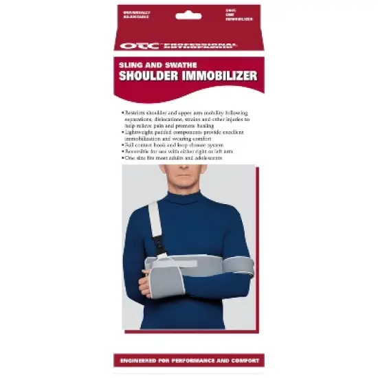 OTC Sling Swathe Shoulder Immobilizer, Upper Arm Stabilizer, Grey image {2}