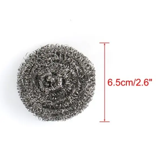 Unique Bargains Kitchen Household Stainless Steel Scrubber Cleaning Ball 2 Pcs image {1}