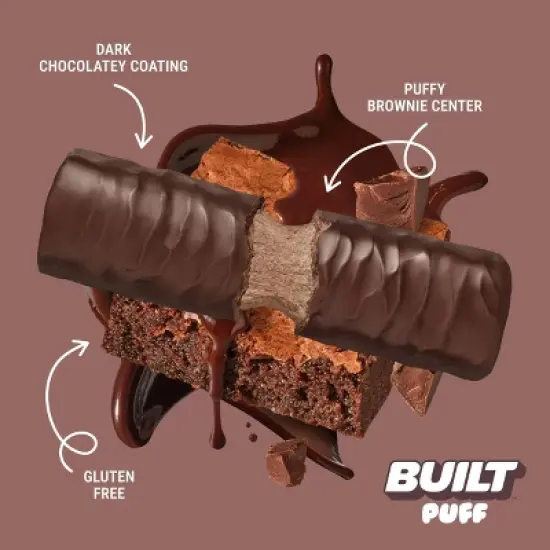 Built Bar Brownie Batter Puff Protein Bars - 17g Protein - 4ct image {7}