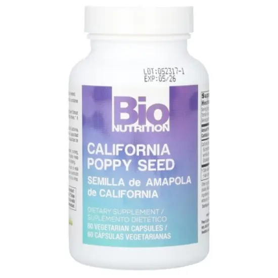 Bio Nutrition California Poppy Seed, 500 mg , 60 Vegetarian Capsules image {2}