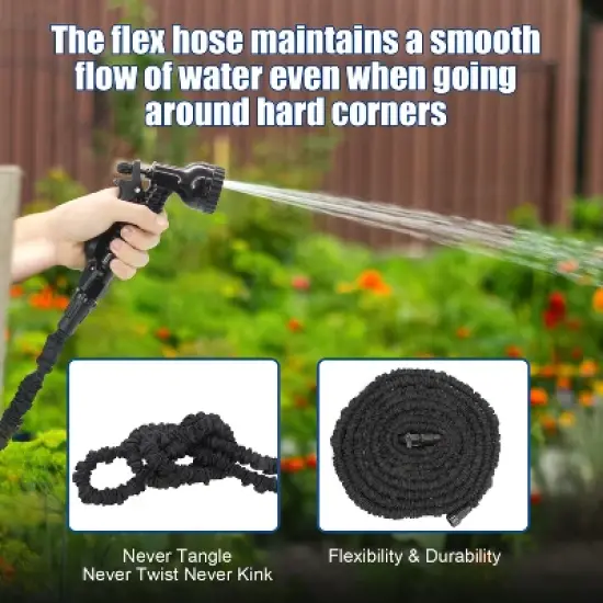 GardenJoy Expandable Water Hose 100ft (50ft &times; 2Pack) with 7 Function Spray Nozzle image {9}