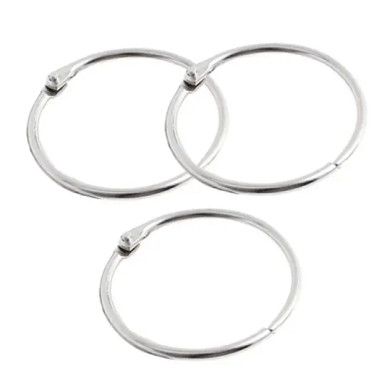 Unique Bargains Office Metal Loose Leaf Rings Book Binders Keyring 10 Pcs 1.8" Dia image {4}