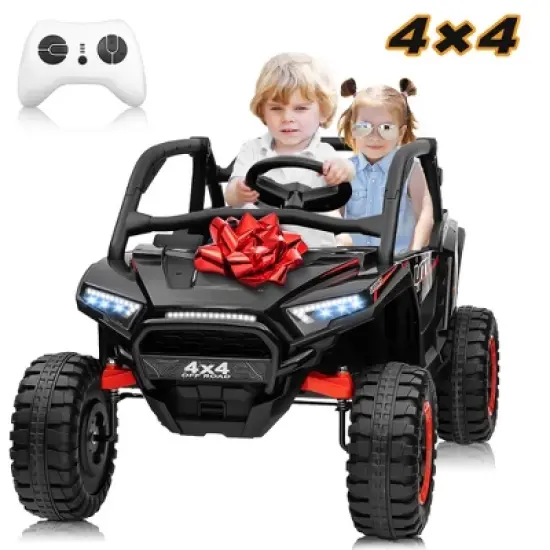 JOYRACER 24V 2 Seater 4WD Ride-On UTV for Kids with Remote Control, 4&times;100W Motors, 3 Speeds & Bluetooth, XL Seats Electric Off-Road UTV image {9}
