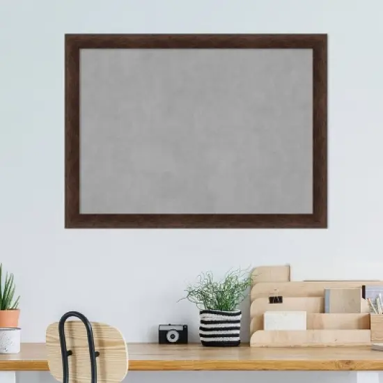 31"x23" Narrow Framed Magnetic Board Warm Walnut - Amanti Art: Metal, Wall Mount, Office Decor image {7}