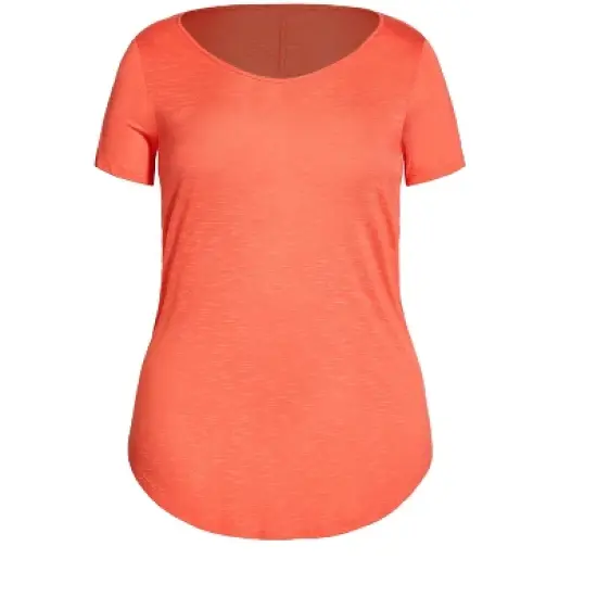 Women's Plus Size Slub Tee - orange | EVANS image {2}