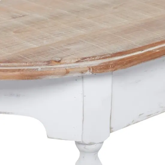 Farmhouse Half Moon Wood Console Table White - Olivia & May image {6}