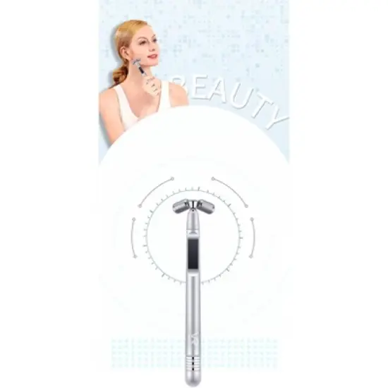 Prospera DL004 Face Massager Roller V Shape Metal Facial Solar Tool Kit Cooling Beauty Skin Roller for Face image {3}