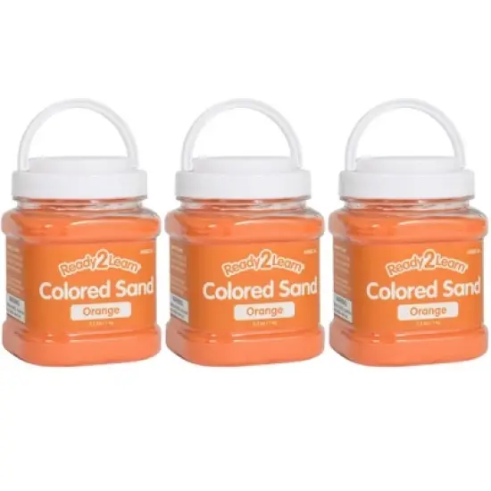 READY 2 LEARN&trade; Colored Sand - Orange - 2.2 lb. Jar - Pack of 3 image {5}
