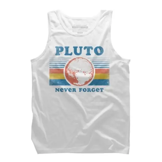 Men's Design By Humans Pluto Never Forget By Tingsy Tank Top image {8}