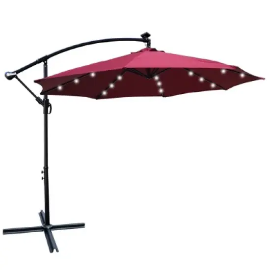 Sapphtopaz 10Ft Outdoor Umbrella Waterproof Sun Shades Cantilever Umbrellas with Crank and Cross Base for Garden, Pool, Backyard, Patio image {3}