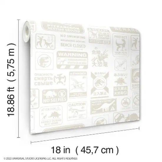 Jurassic World Dominion Signs Peel and Stick Wallpaper - RoomMates image {1}