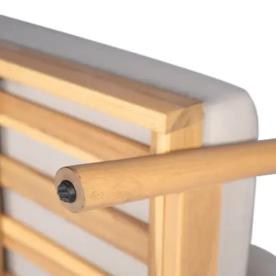 Christopher Knight Home Shane 50" Rustic Outdoor Acacia Wood Loveseat with Water-Resistant Cushion image {7}