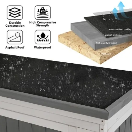 Whisen 5.5ft Outdoor Storage Shed with Waterproof Roof, Lockable Doors & Shelves image {2}